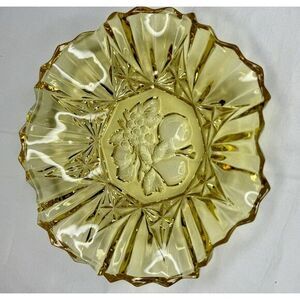 Vintage Amber Federal Glass Pioneer Fruit Pattern Depression‎ Era Bowl